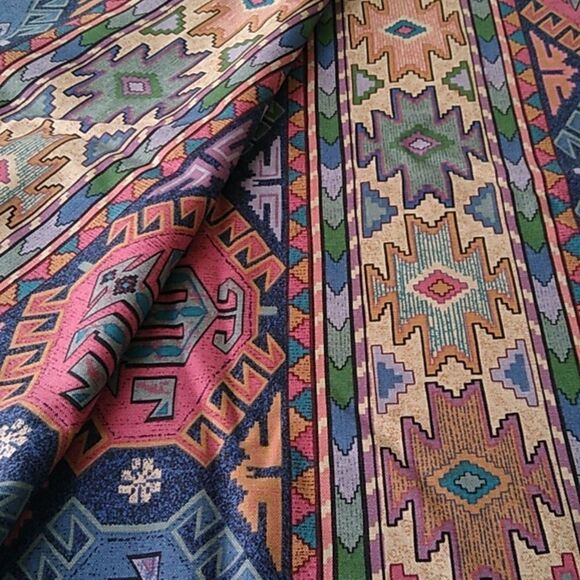 Mill Creek Fabrics " Native Rituals"  Southwestern Red Scotchguard  Co… - Picture 6 of 8